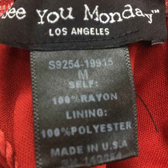 See you Monday Floral Print Maxi- Skirt in Red and White Size Medium - Picture 5 of 9